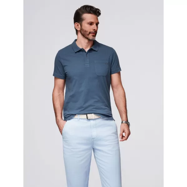  Herren t -Shirt mit einem Kragen OMBRE OM-POWS-0142 DUNKELBLAU 