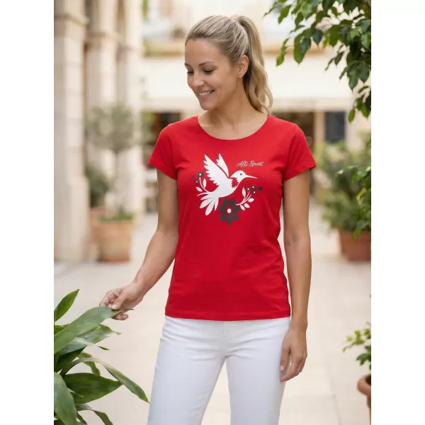  Frauen t -Shirt mit kurzen Ärmeln ALTISPORT ALW192122 ROT 