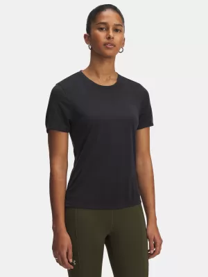 Damen-T-Shirt UNDER ARMOUR UA LAUNCH JACQUARD SS 6005096-004 SCHWARZ