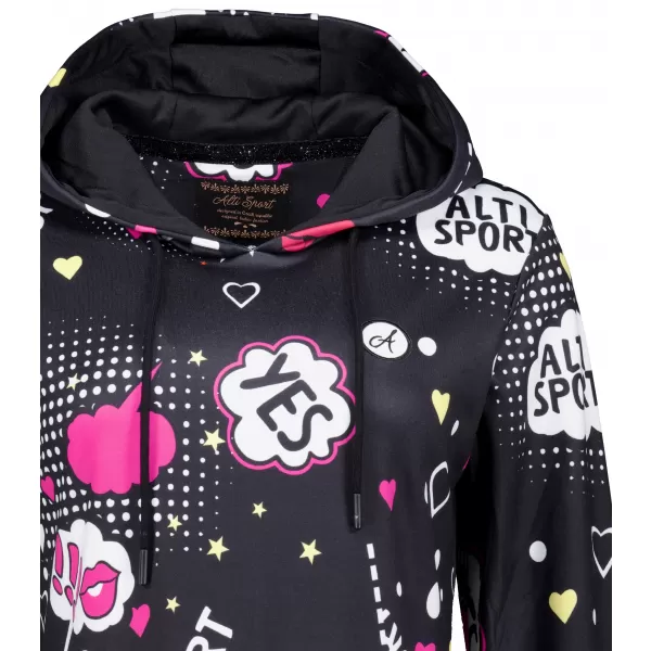  Damen-Sweatshirt ALTISPORT GITA SCHWARZ/ROSA 