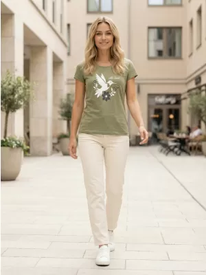 Frauen t -Shirt mit kurzen Ärmeln ALTISPORT ALW192122 KHAKI