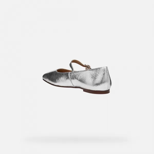  Ballerinas für Damen GEOX MARSILEA G013151 SILBER 