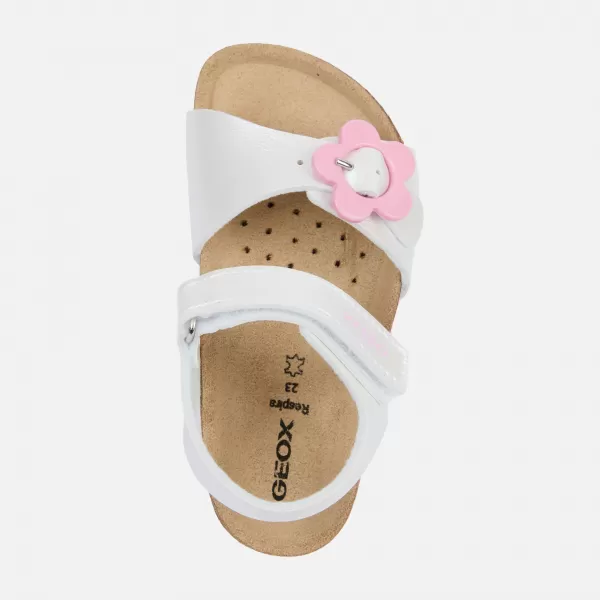  Sandalen für Mädchen GEOX CHALKI B552RD000NFC1000 WEIß 