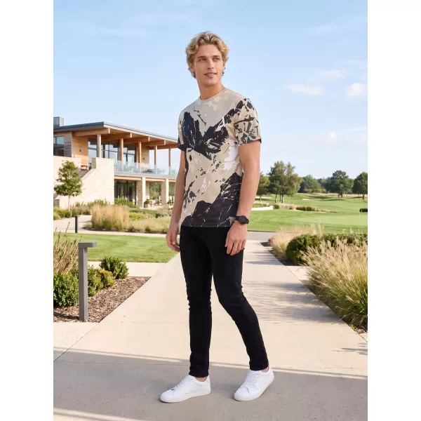  Premium-T-Shirt für Herren ALTISPORT VOJ/ALM131TR01 BEIGE/SCHWARZ 