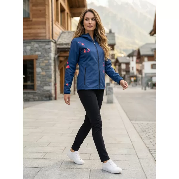  Premium-Softshelljacke für Damen ALTISPORT VOJ/ALW077JACK01 MARINEBLAU/ORANGE 