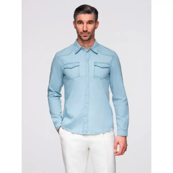  Herrenhemd OMBRE OM-SHDS-0210 HELLBLAU 