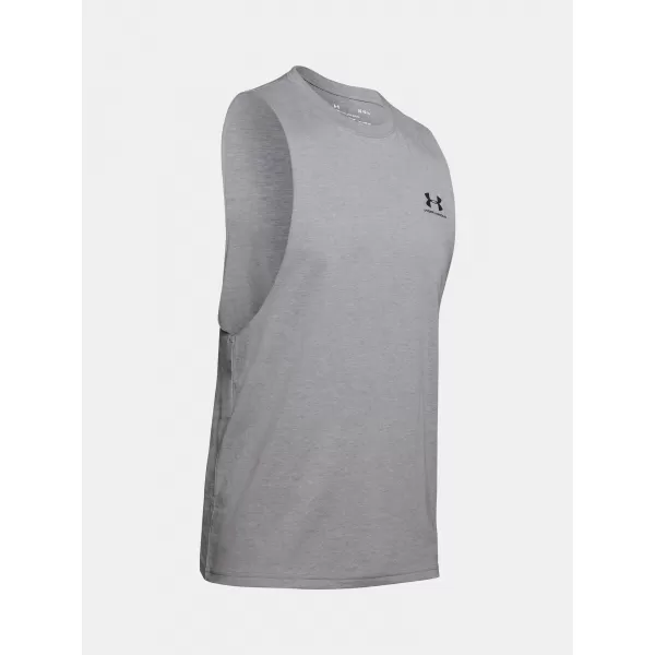  Herren-Tanktop UNDER ARMOUR LEFT CHEST CUT OFF TANK 1329286-035 GRAU 