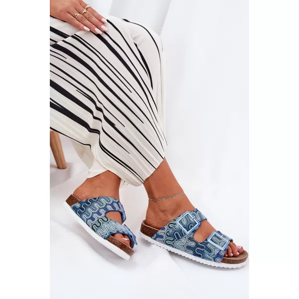  Damenhausschuhe S.BARSKI RB51-006 BLAU 