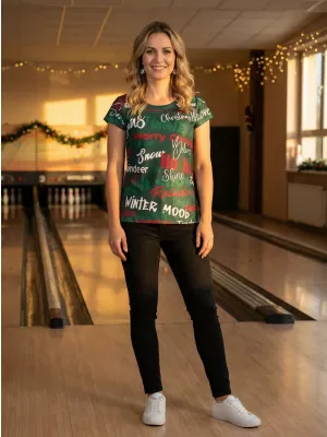 Premium-Weihnachts-T-Shirt für Damen ALTISPORT VOJ/ALWVN9TR06 GRÜN
