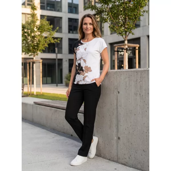  Damen-T-Shirt ALTISPORT HONESTA WEIß/SCHWARZ 