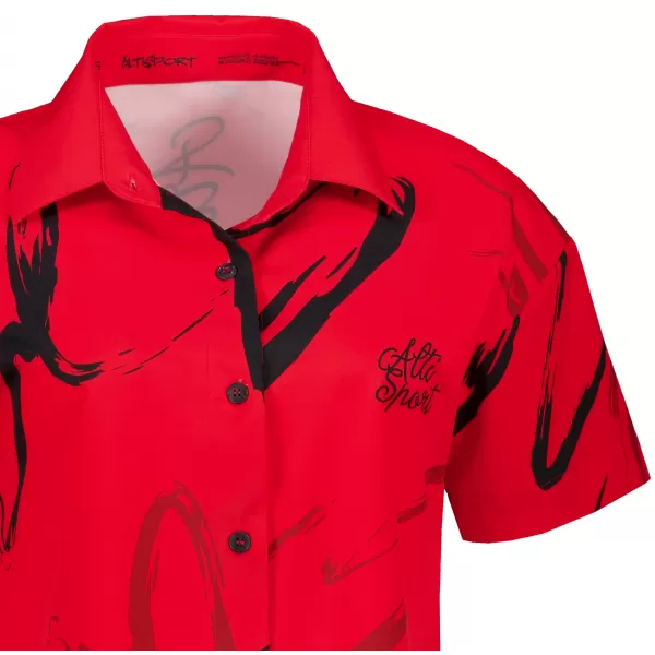  Premium-Shirt für Damen ALTISPORT VOJ/ALW049KOS01 SCHWARZ UND ROT 