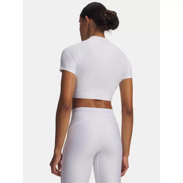  Damen-T-Shirt HEATGEAR CROP MOCK SS 6010006-100 WHITE Under Armour 