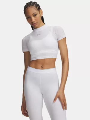 Damen-T-Shirt UNDER ARMOUR HEATGEAR ELITE CROP MCK SS 6014710-100 WEIß