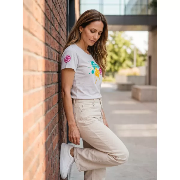  Damen-T-Shirt SAM 73 PROKREPU 009 ŠEDÝ MELÍR GRAUE HIGHLIGHTS 