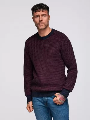Herrenpullover OMBRE OM-SWSW-0122 KASTANIENBRAUN