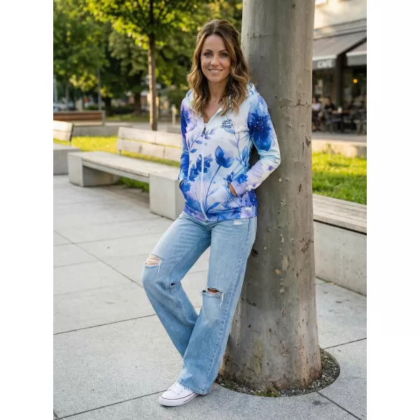  Hochwertiges Damen-Sweatshirt mit Reißverschluss ALTISPORT VOJ/ALW127MI02 BLAU/LILA 