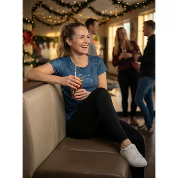  Premium-Weihnachts-T-Shirt für Damen ALTISPORT VOJ/ALWVN7TR06 BLAU 