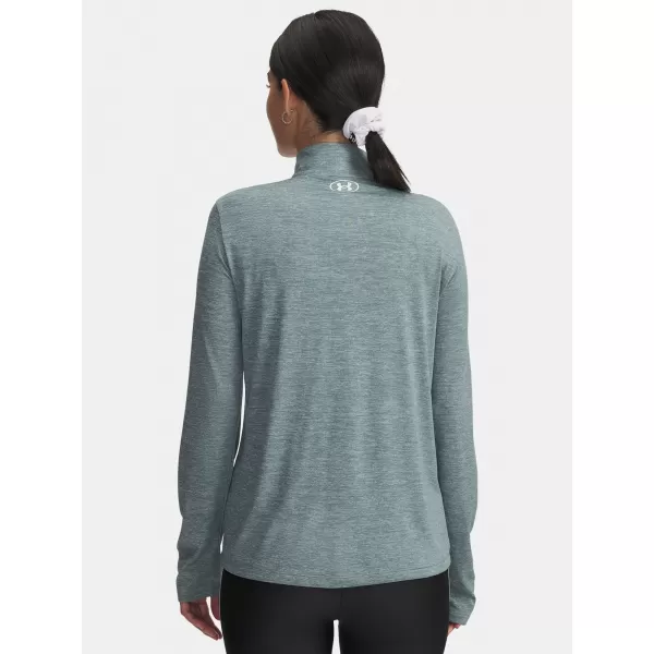  Damen-T-Shirt UNDER ARMOUR TECH 1/2 ZIP- TWIST 1384225-587 BLAU 