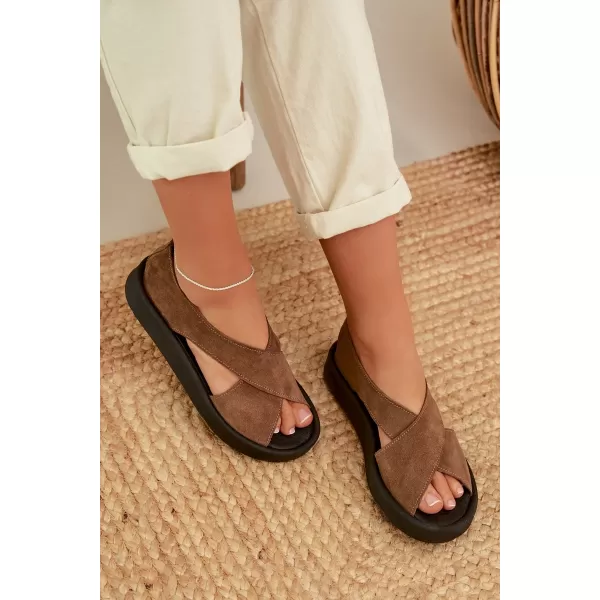  Damensandalen ZAZOO 3196 BRAUN/BEIGE 