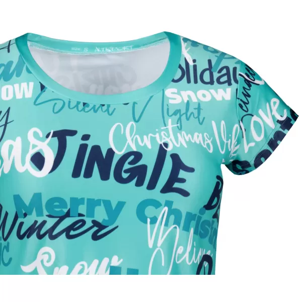  Premium-Weihnachts-T-Shirt für Damen ALTISPORT VOJ/ALWVN9TR06 BLAU 