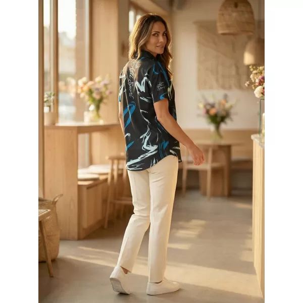  Premium-Shirt für Damen ALTISPORT VOJ/ALW049KOS01 SCHWARZ UND BLAU 