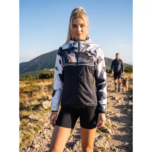 Premium-Softshelljacke für Damen ALTISPORT VOJ/ALW117JACK01 SCHWARZ/ORANGE 