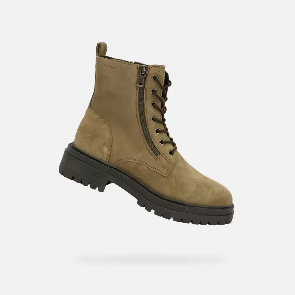  Damen-Stiefeletten GEOX IRIDEA G004093 KHAKI 