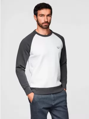 Herren-Sweatshirt OMBRE OM-SSNZ-0239 CREME UND GRAPHIT