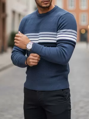 Herrenpullover DSTREET WX2325 BLAU