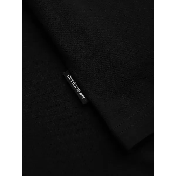  Herren-T-Shirt OMBRE OM-LSPT-0136 SCHWARZ 