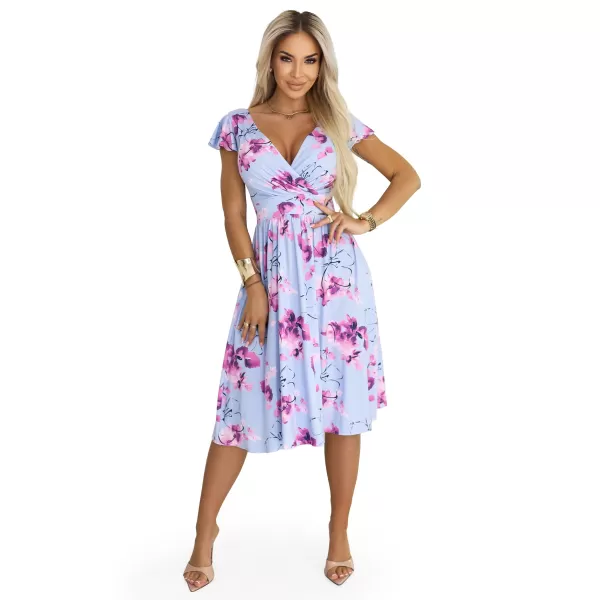  Kleid NUMOCO 425-14 BLAU MIT BLUMEN 