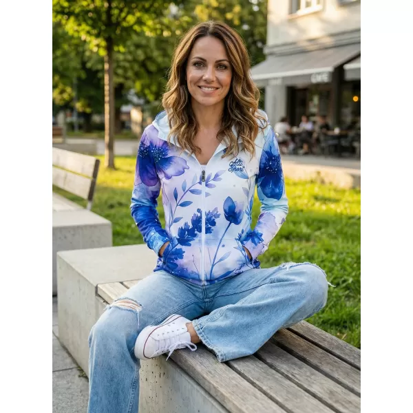  Hochwertiges Damen-Sweatshirt mit Reißverschluss ALTISPORT VOJ/ALW127MI02 BLAU/LILA 