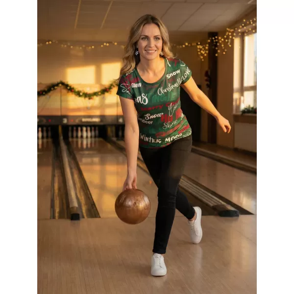  Premium-Weihnachts-T-Shirt für Damen ALTISPORT VOJ/ALWVN9TR06 GRÜN 