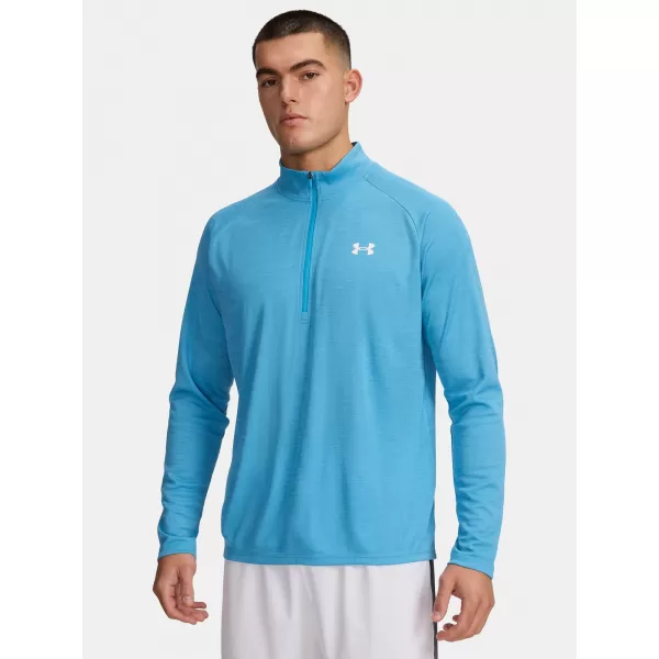  Herren-T-Shirt UNDER ARMOUR UA TECH TEXTURED 1/2 ZIP 1382797-453 BLAU 