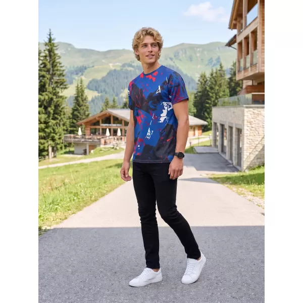  Premium-T-Shirt für Herren ALTISPORT VOJ/ALM131TR01 BLAU/SCHWARZ 