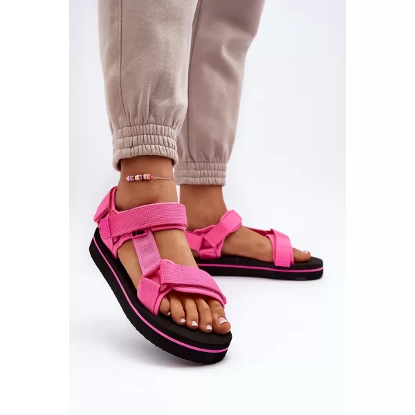  Damensandalen LEE COOPER LCW-23-34-2613 SCHWARZ/FUCHSIA 