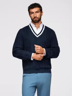 Herrenpullover OMBRE OM-SWSW-0151 MARINEBLAU