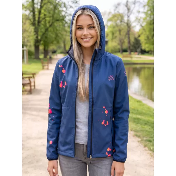  Premium-Softshelljacke für Damen ALTISPORT VOJ/ALW077JACK01 MARINEBLAU/ORANGE 