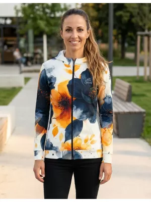 Hochwertiges Damen-Sweatshirt mit Reißverschluss ALTISPORT VOJ/ALW127MI02 SCHWARZ/ORANGE