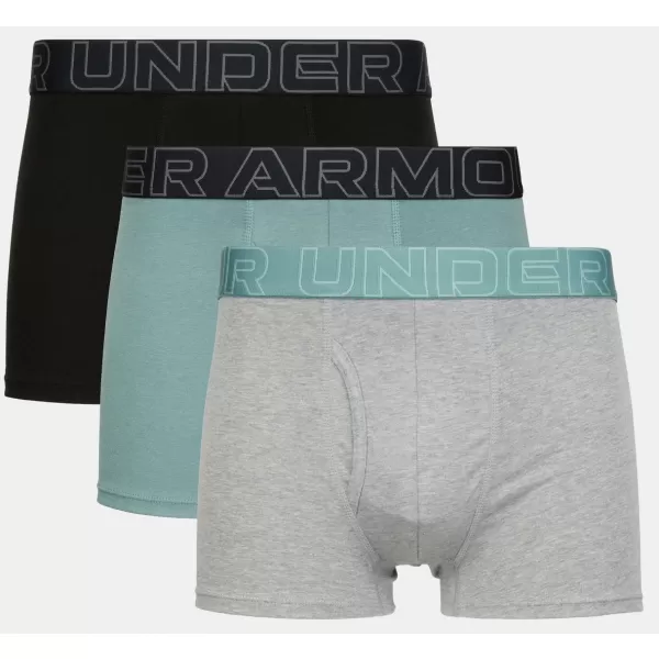  Herren-Boxershorts UNDER ARMOUR M UA PERF COTTON 3IN - 3PK JASPISBLAU 