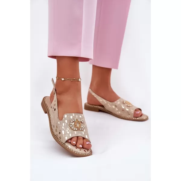  Damensandalen S.BARSKI KV51-096 HELLES GOLD 