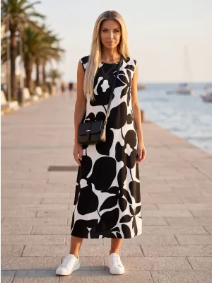 Kleid ALTISPORT HELAINE WEIß/SCHWARZ