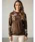 Premium-Weihnachts-Sweatshirt für Damen ALTISPORT VOJ/ALWVN10MI01 BRAUN
