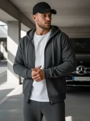 Herren-Sweatshirt DSTREET BX2196 DUNKELGRAU