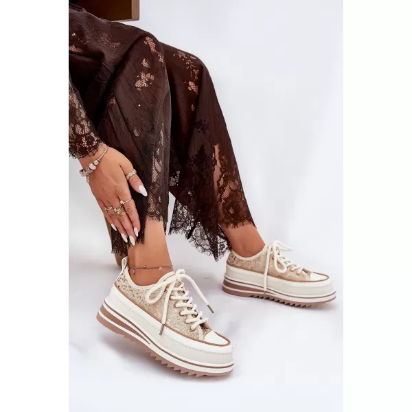  Damen-Sneaker S.BARSKI BF51-101 BEIGE 