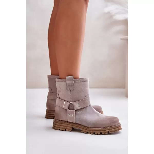  Damenschuhe mit Absatz BOTO CAPPUCINO 33658 VELOURS 