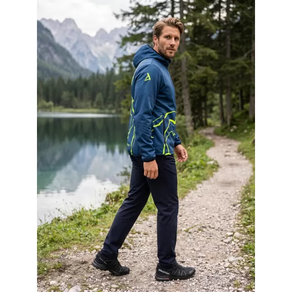  Premium-Softshelljacke für Herren ALTISPORT VOJ/ALM073JACK01 MARINEBLAU/NEONGELB 