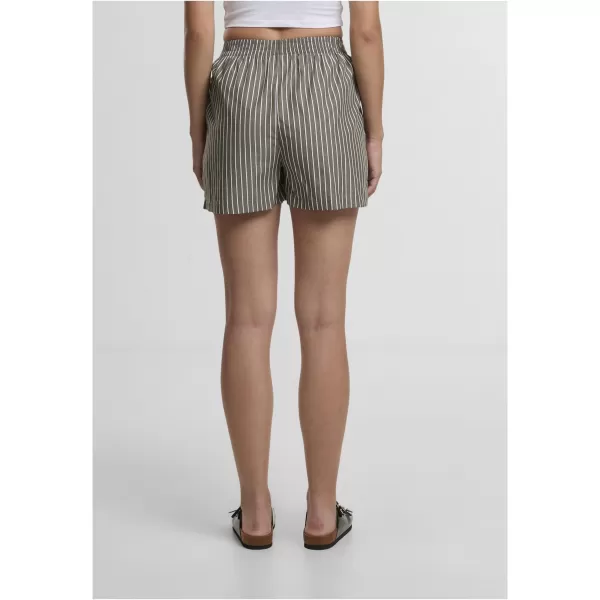  Damen-Shorts URBAN CLASSICS TB6845 OLIV/WEIß 