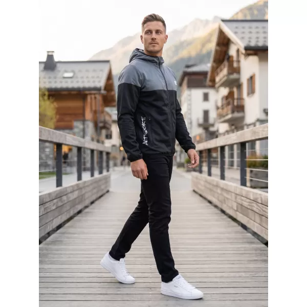  Premium-Softshelljacke für Herren ALTISPORT VOJ/ALM051JACK01 GRÄULICHES SCHWARZ 