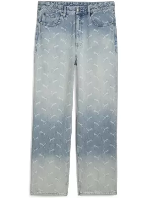 Herrenhosen PUMA ROCKY LASER MONOGRAM DENIM 633428-01 AUSGEBLEICHTER DENIM/AOP